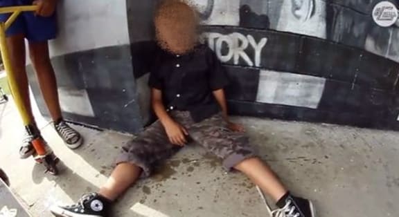 A screen grab of the boy from the video footage.