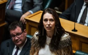 Jacinda Ardern giving her valedictory speech in Parliament.