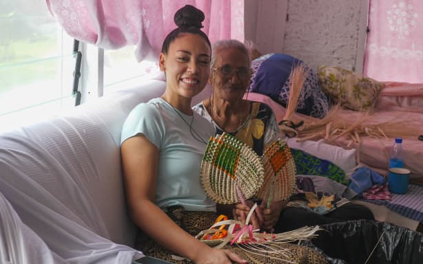 Olivia Foa’i with Aunty Sina.