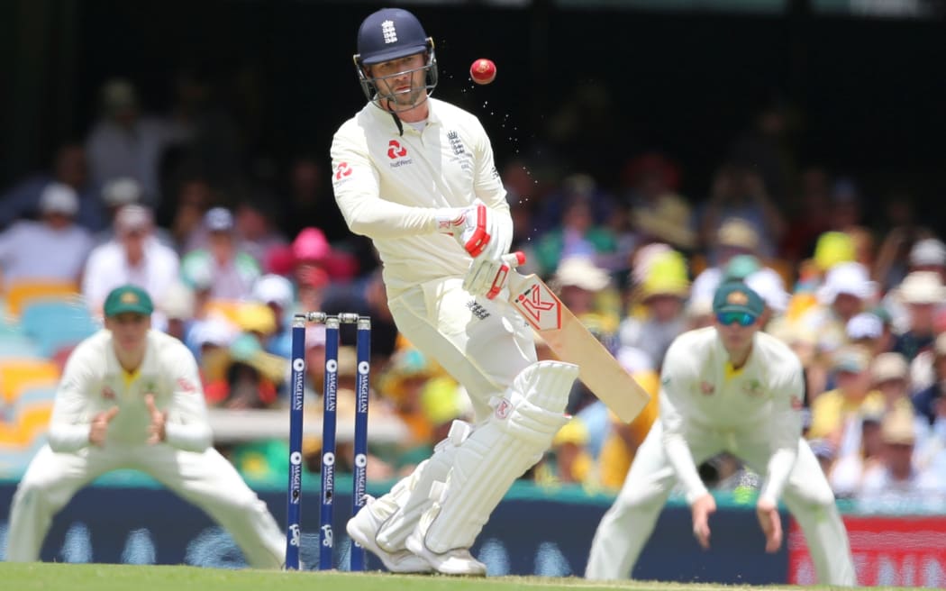 England batsman Mark Stoneman watches a short pitched delivery go by in the opening session of the first Ashes test at the Gabba in Brisbane.