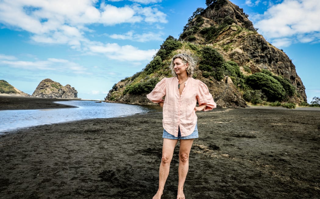 Jenene Crossan at Piha Beach.