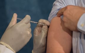 Close up of flu vaccination (Tom Frieden,  Director of the Centers for Disease Control and Prevention (CDC) receives a flu vaccine September 17, 2015.)