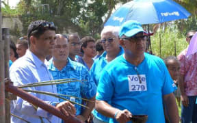 FijiFirst candidates Aiyaz Sayed-Khaiyum and Rear Admiral Frank Bainimarama