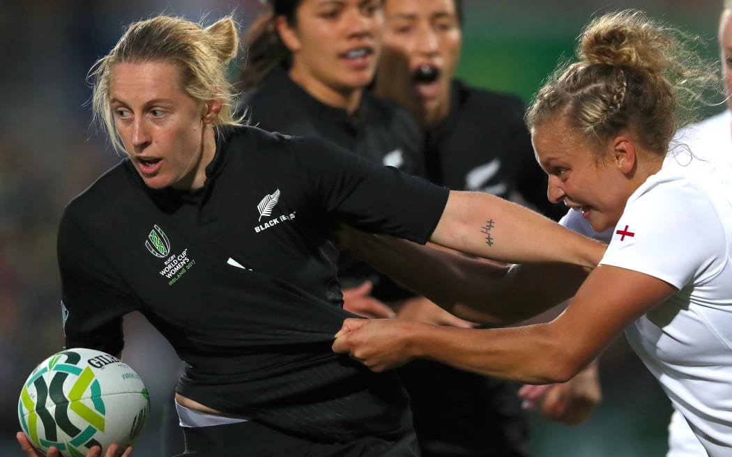 2017 Women's Rugby World Cup Final, Kingspan Stadium, Belfast 26/8/2017
England vs New Zealand
England's Kay Wilson and Kelly Brazier of New Zealand
Mandatory Credit ©INPHO/Bryan Keane / www.photosport.nz