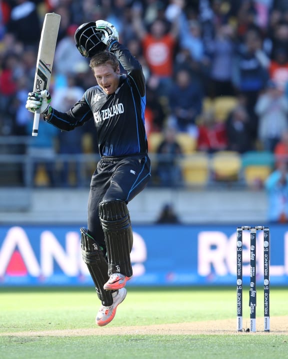Martin Guptill in celebratory mode.
