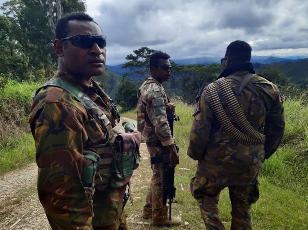 PNG soldiers who have been sent to Hela Province