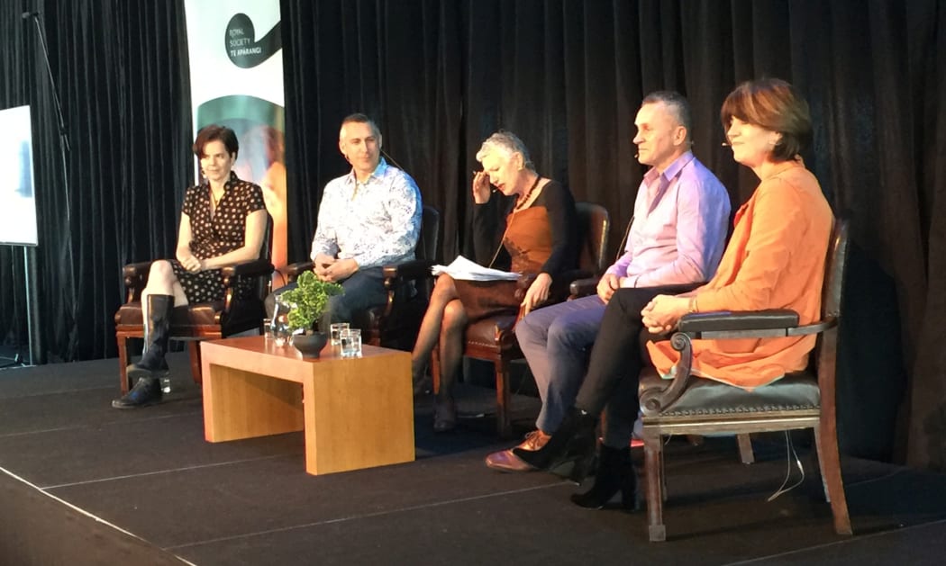 Josephine Johnston, Māui Hudson, Kim Hill, Andrew Shelling, Mary Birdsall.