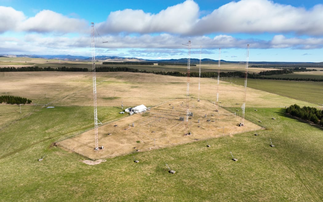 An aerial shot of the new RNZ Pacific transmitter.