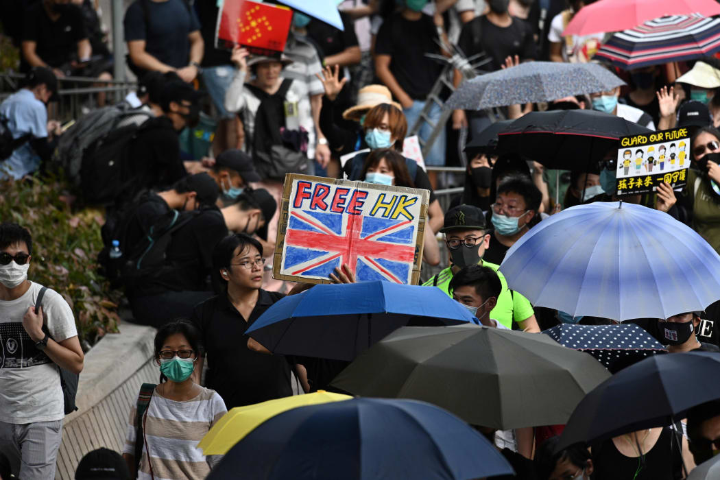 Pro-democracy protesters in Hong Kong on September 15, 2019.