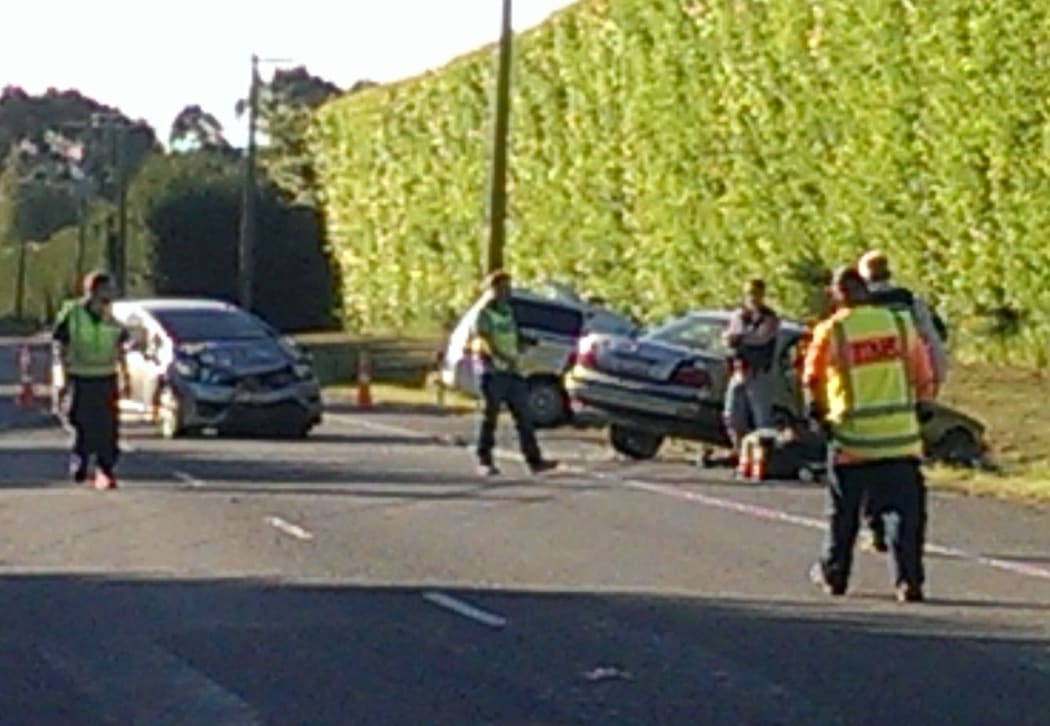 The scene of the Yaldhurst Road crash.
