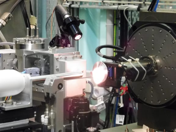 As electrons fly around the synchrotron ring at almost the speed of light, they are deflected by magnets and exit at beam lights, where scientists use the light source to probe their samples.