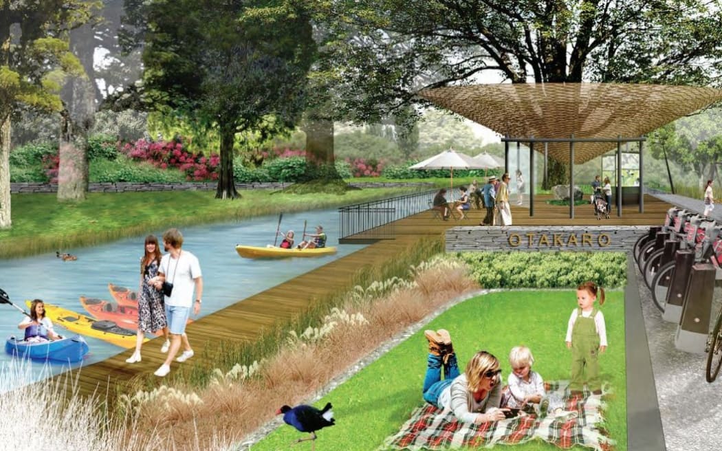 Artist's impressions of the regeneration of the Ōtākaro Avon River Corridor in the Christchurch red zone.