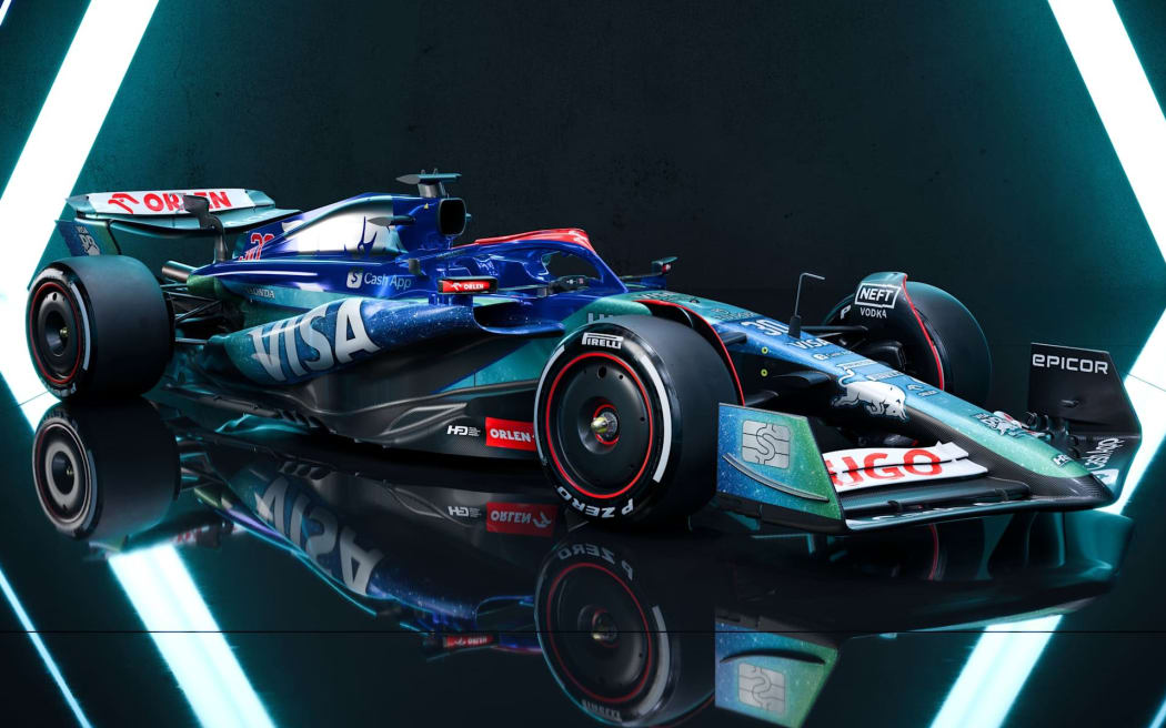 New livery for Liam Lawson's VCARB RB team for Las Vegas 2024 race.