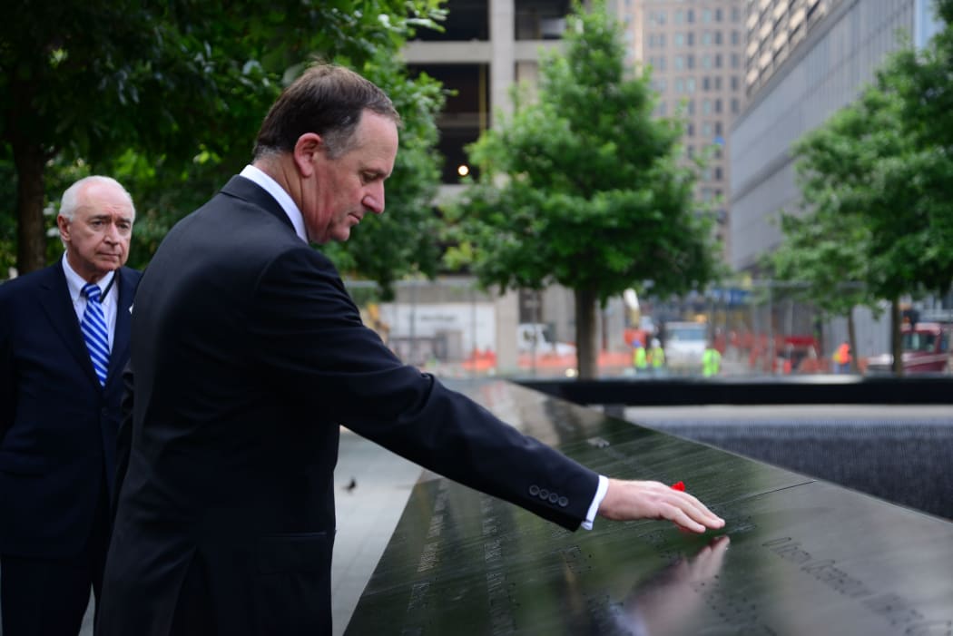 John Key at the 9/11 Memorial  in New York.