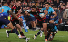 Winger Macca Springer in action for the Crusaders