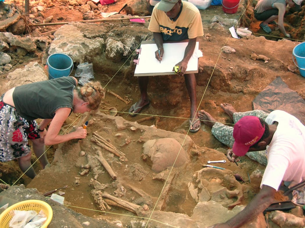 Archaeological excavations at Teouma.