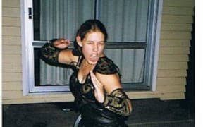 Gabrielle Podvoiskis dressed as Xena at her 21st Birthday party.