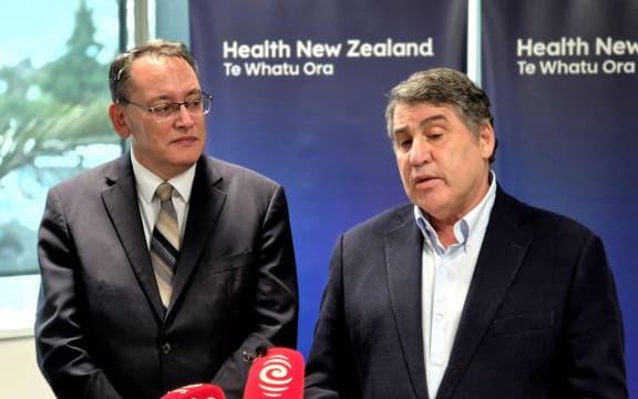 Health Minister Shane Reti and Health New Zealand commissioner Lester anounce funding for 50 more senior doctors, and more nurses.