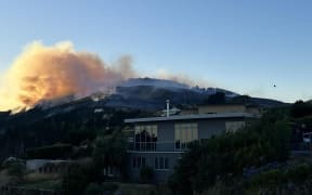 Fire in Port Hills day 2 inside cordon on the corner of Eaglefield Close and McVicar Drive
