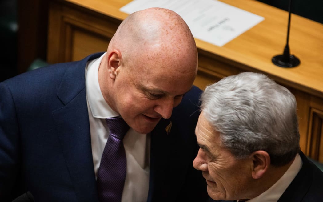 Prime Minister Christopher Luxon and Deputy Prime Minister Winson Peters at the official opening of Parliament.