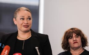 Wellington mayor Tory Whanau speaks to media on 22 October 2024 after Simeon Brown announces a Crown observer will be appointed to Wellington City Council.