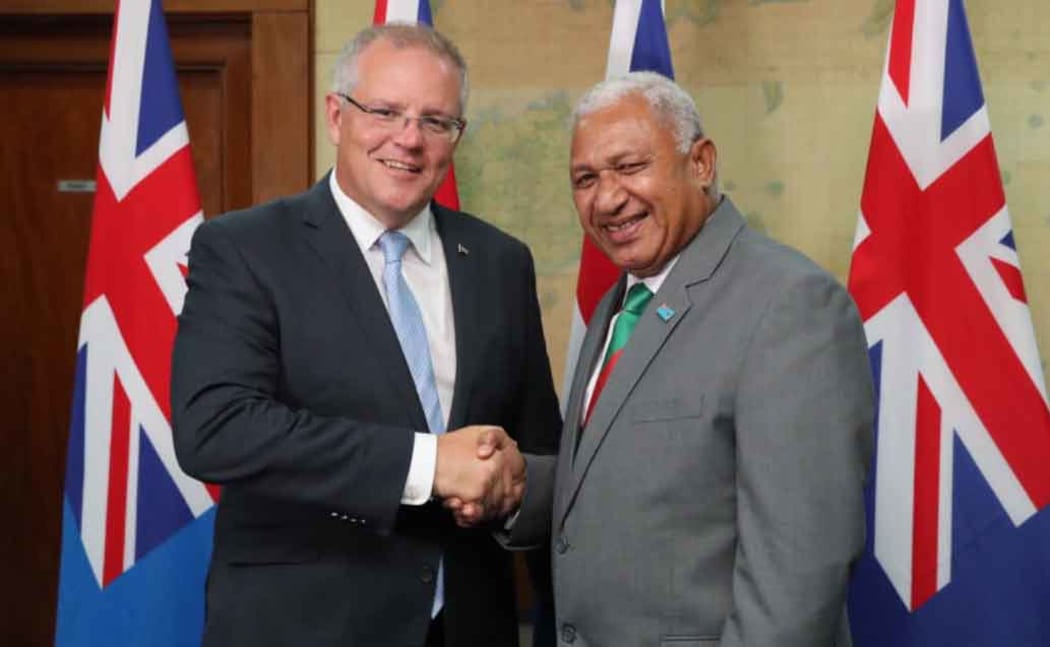 Scott Morrison and Frank Bainimarama in Fiji