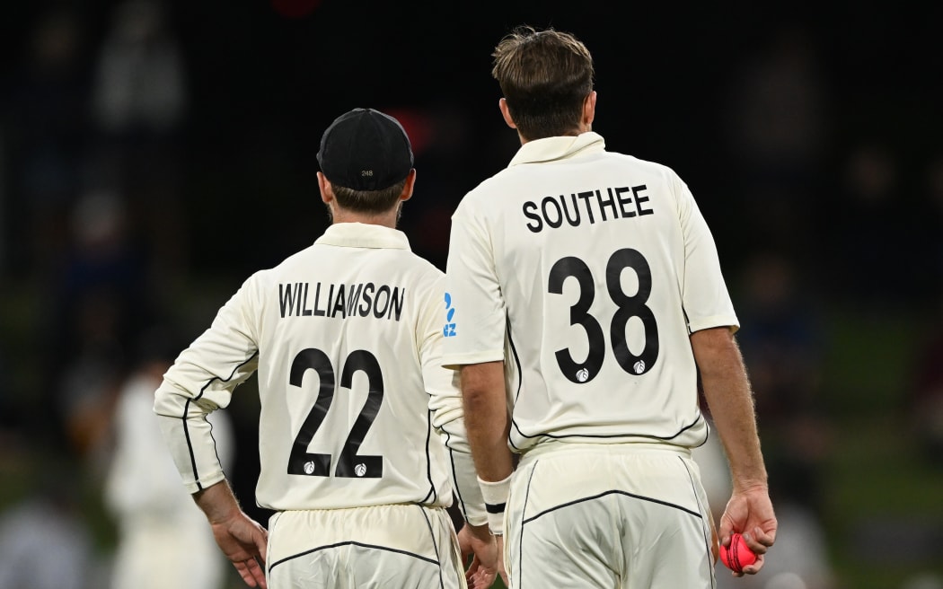 New Zealand's Kane Williamson and Tim Southee.