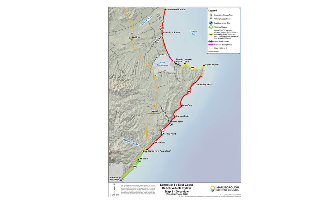 Map of the new east coast vehicle bylaw restrictions.