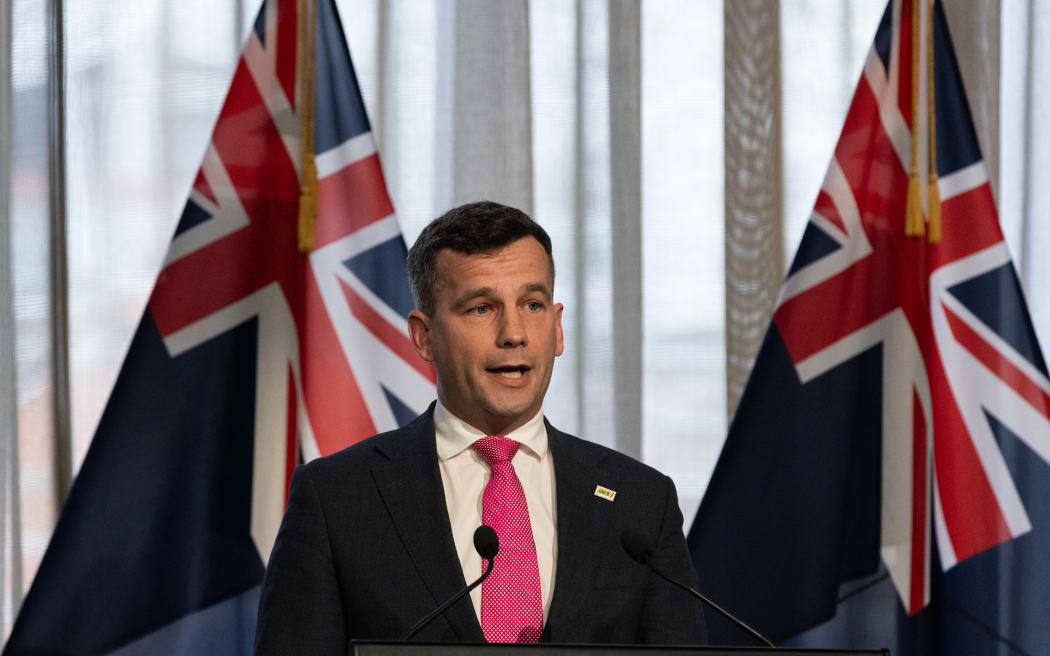 Coalition agreement signing ceremony between Christopher Luxon, David Seymour and Winston Peters.