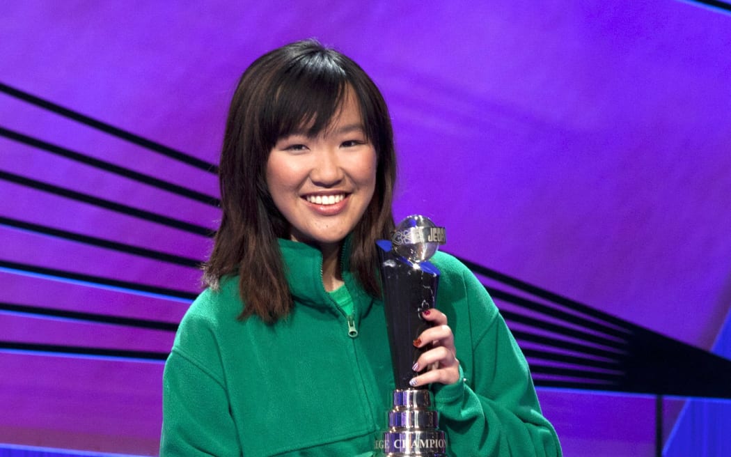 Monica Thieu in 2012, when she won the "Jeopardy!" College Championship. (Jeopardy Productions!, Inc.)