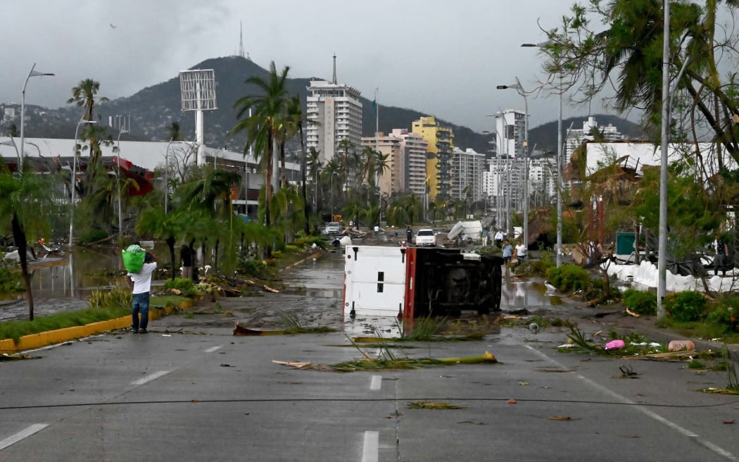 A view of the damage caused after the passage of Hurricane Otis in Acapulco, Guerrero State, Mexico, on 25 October, 2023.