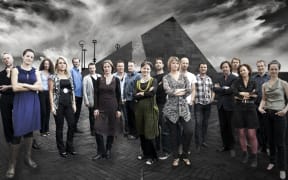 Wellington new music group Stroma pictured on the City to Sea Bridge