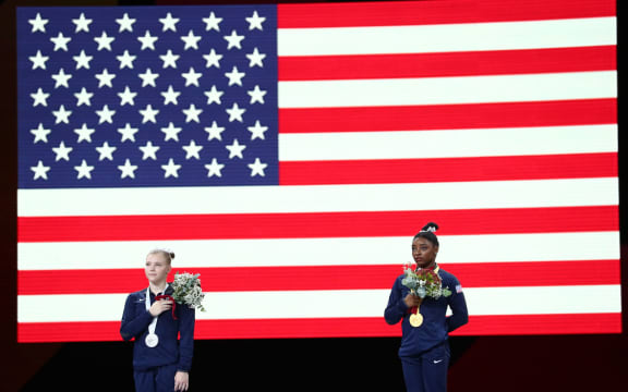 Jade Carey and Simone Biles USA  Gymnastics.