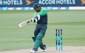 Pakistan batsman Mohammad Hafeez in action during a one-dayer against New Zealand.
