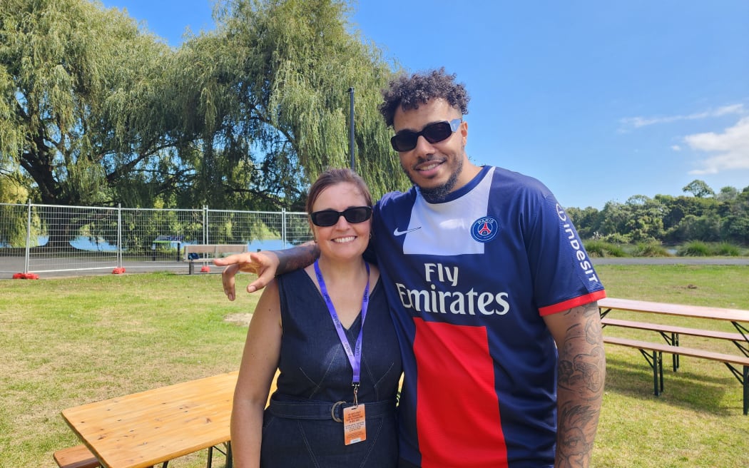 AJ Tracey with Charlotte Ryan at Laneway 2024