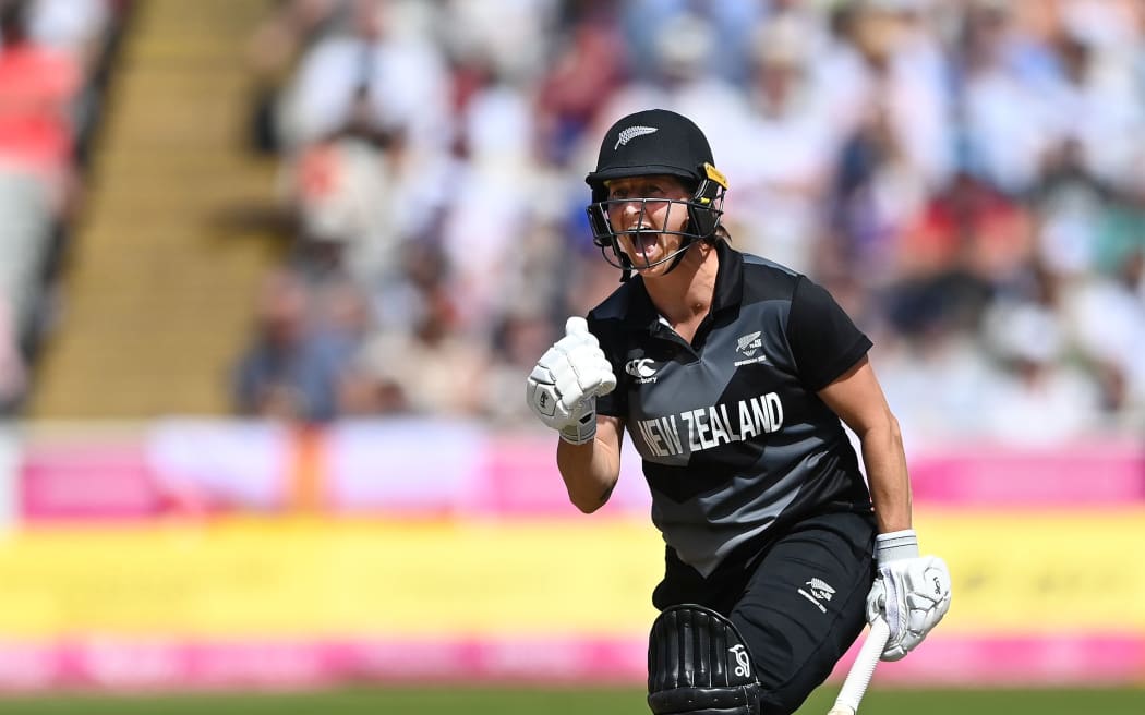 New Zealand captain Sophie Devine celebrates