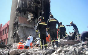 Rescue services at work on the Canterbury Television (CTV) building.