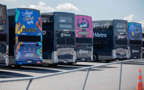 Buses and planes in Auckland sit parked during the covid-19 ouutbreak.