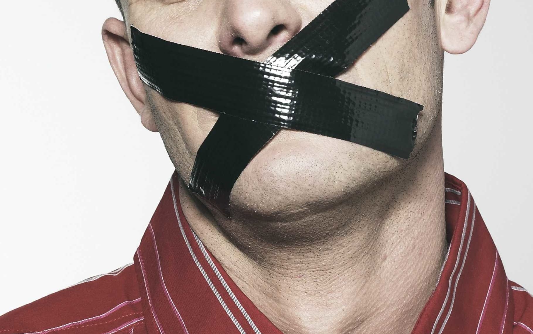 Man being 'gagged'