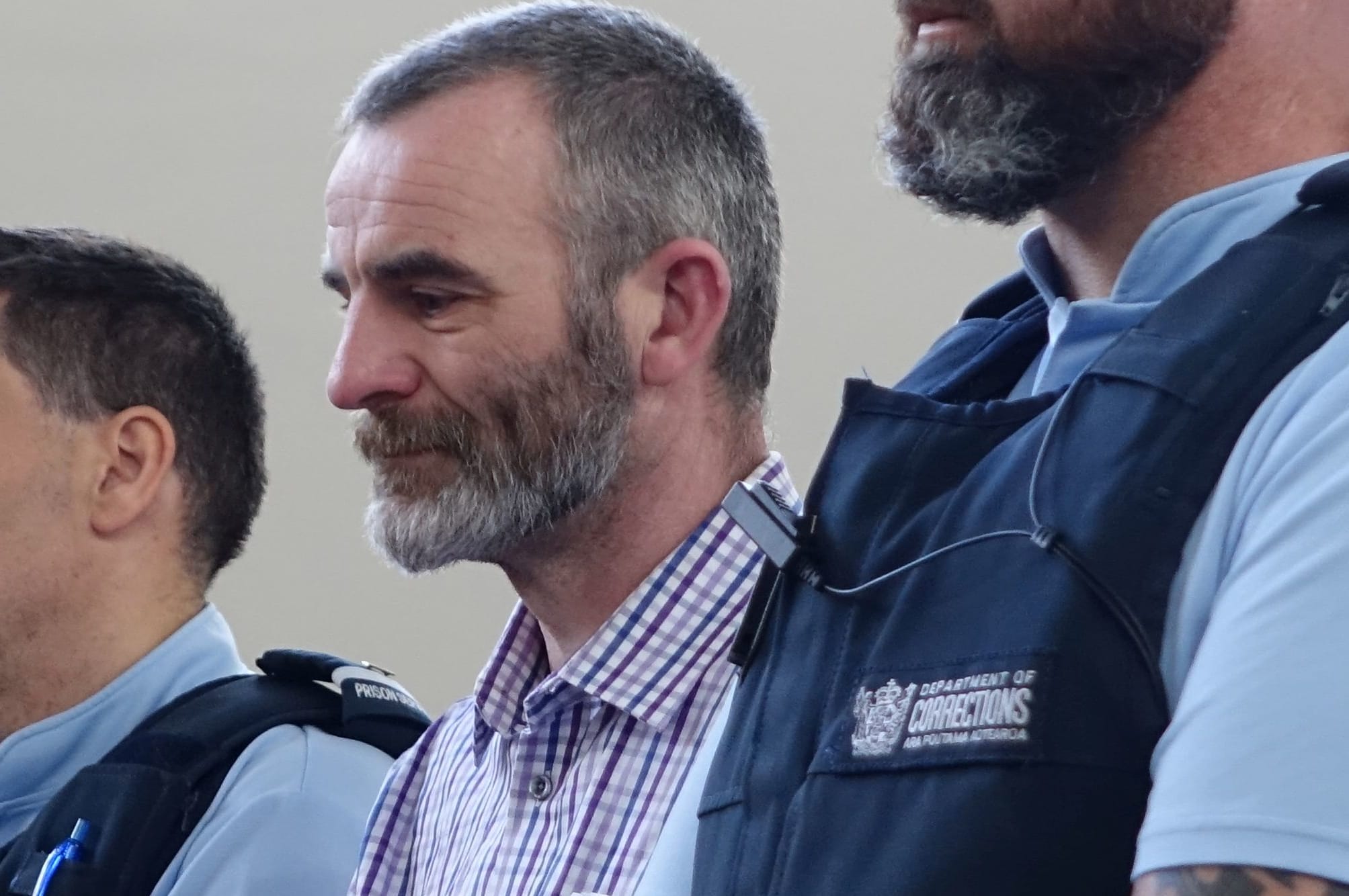 Former police officer Benjamin McLean appears for sentencing after pleading guilty to murdering his wife.