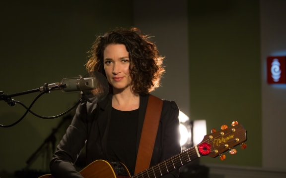 Julia Deans in the RNZ Auckland studios for NZ Live. 27 October 2017.