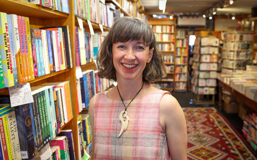 Jenna Todd pictured in Time Out bookstore, Mt Eden, Auckland.