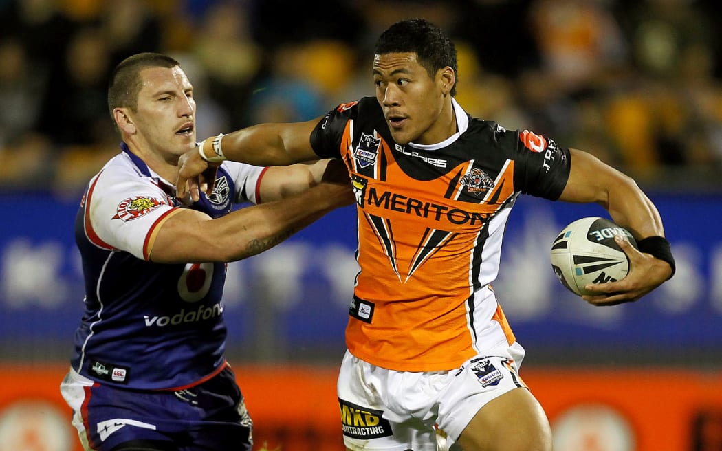 Former Wests Tigers centre Tim Simona (r) placed numerous bets on himself in matches last season.