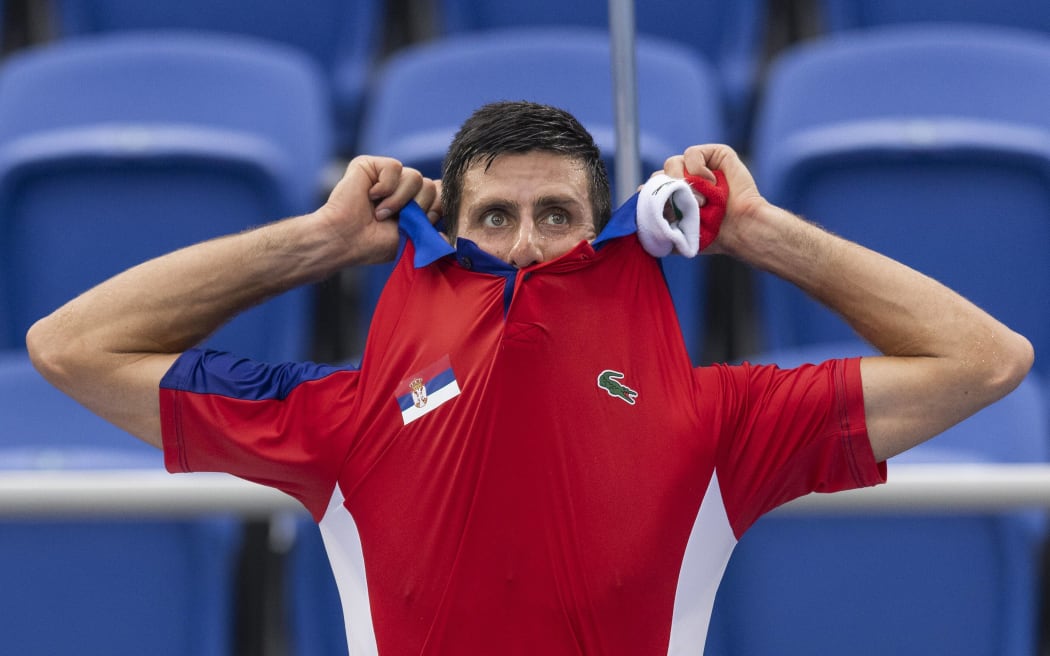 Novak Djokovic at the Tokyo Olympics 2021.