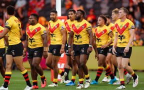 PNG players during the 2024 Pacific Championships rugby league competition.