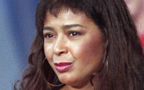 FILED - 20 January 2001, Bremen: Irene Cara stands at the show "Wetten, dass ...?". She presented her new single "What A Feeling" (known from the hit movie "Flashdance") at that time. The singer Irene Cara is dead. The performer of the 1980s hits "Fame" and "Flashdance ... What a Feeling" died at her Florida home, according to her agent. Recrop. (To dpa ""Flashdance" hit singer Irene Cara died") Photo: Ingo Wagner/dpa (Photo by INGO WAGNER / DPA / dpa Picture-Alliance via AFP)
