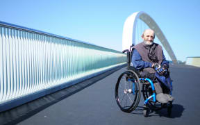 Richard Goulstone says anyone in a non-electric wheelchair or a walking frame will find it a challenge to get across the $38m Ngā Hau Māngere bridge, which was opened by Waka Kotahi in August 2022.