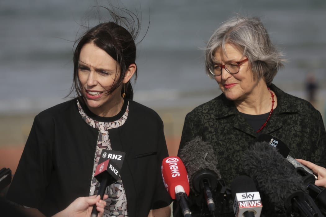 Prime Minister Jacinda Ardern with Assoiate Minister for the Environment Eugenie Sage.