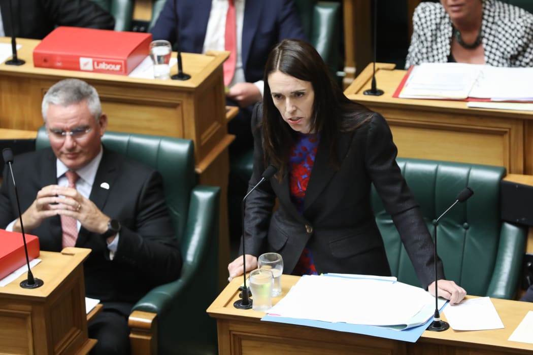 Prime Minister Jacinda Ardern takes the offensive in answering a question.