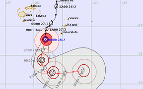 Cyclone Pola intensifies to Category 4 as it moves away from Tonga.